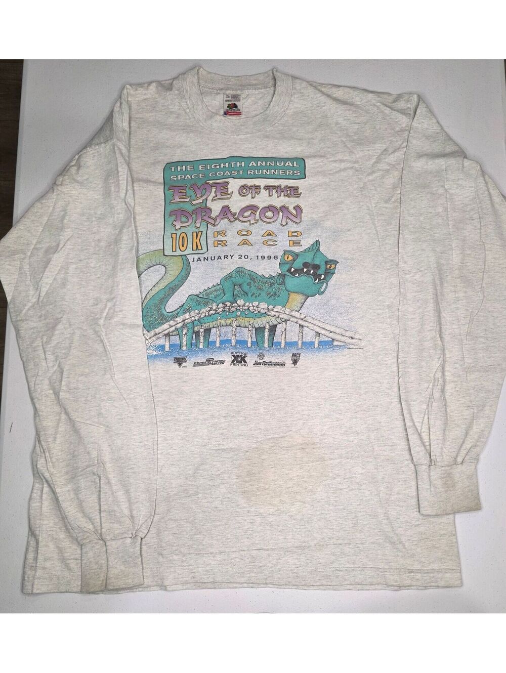 1996 Eye Of The Dragon 10k Road Race Wraparound Long Sleeve